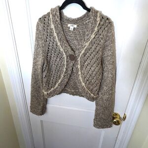 Crochet knit cropped fairycore cottagecore cardigan sweater